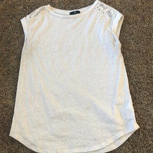 White top with lacy shoulders